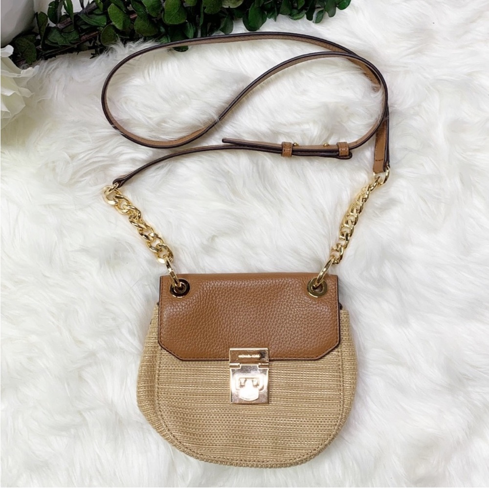 Michael Kors Tan Brown Cecelia Small Leather Crossbody
